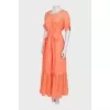 Orange maxi dress with belt