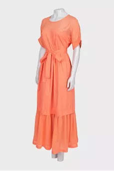 Orange maxi dress with belt