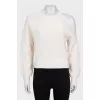 Cashmere sweater with off-the-shoulder cutout