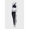 A tracksuit consisting of two tops and leggings