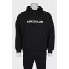 Men's black hoodie with print