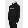 Men's black hoodie with print