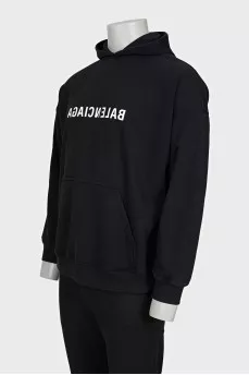 Men's black hoodie with print