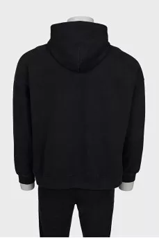Men's black hoodie with print