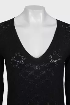 Black pullover with signature monogram