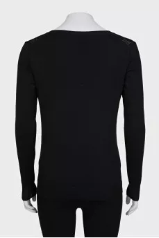 Black pullover with signature monogram