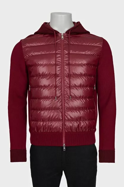 Men's red jacket with a hood