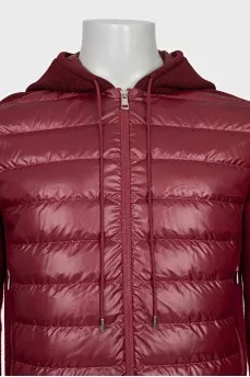 Men's red jacket with a hood