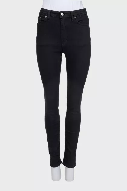 Black mid-rise skinny jeans