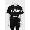 Black T-shirt with white print