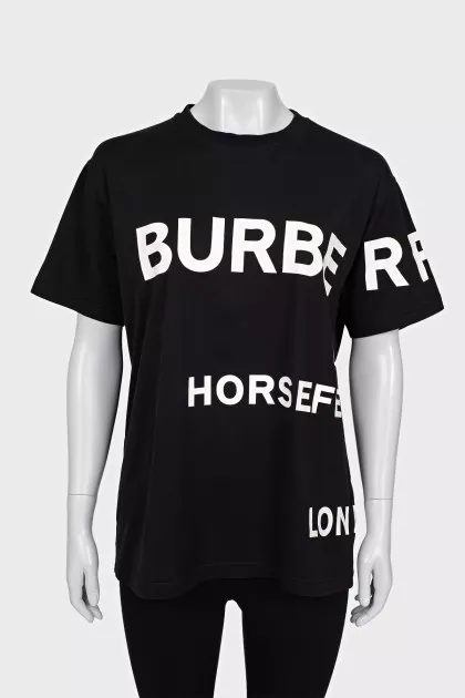 Black T-shirt with white print
