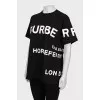 Black T-shirt with white print