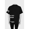 Black T-shirt with white print
