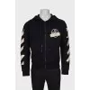 Men's printed zip-up hoodie