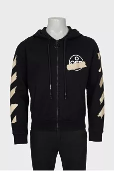 Men's printed zip-up hoodie
