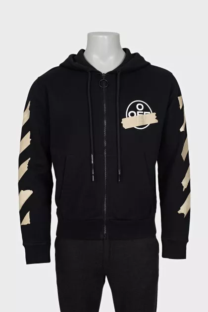 Men's printed zip-up hoodie