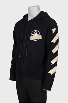 Men's printed zip-up hoodie
