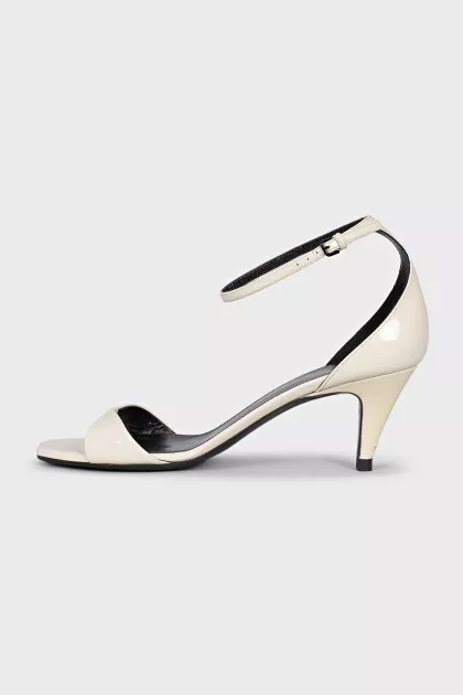 Leather kitten heel sandals