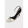 Leather kitten heel sandals