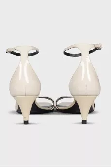 Босоножки из кожи на каблуке kitten heel