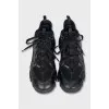 Black D-Connect sneakers made of textile and leather