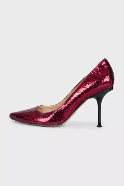 Red patent leather shoes