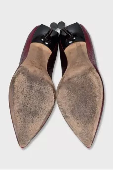 Red patent leather shoes