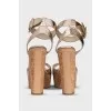 Gold high heel sandals
