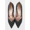 Black and white cutout shoes