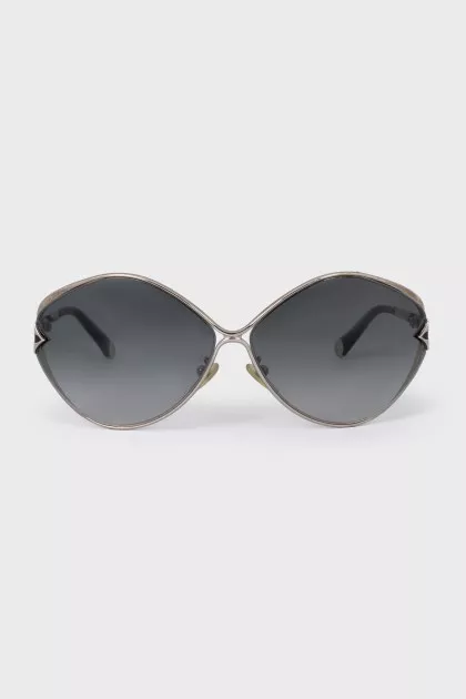 Silver oval gradient glasses