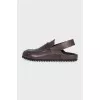 Men's leather clogs