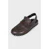Men's leather clogs