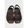Men's leather clogs