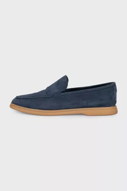 Men's blue suede loafers