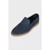 Men's blue suede loafers