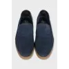 Men's blue suede loafers