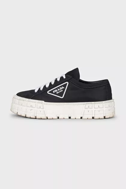 Wheel Re-Nylon black textile sneakers