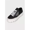 Wheel Re-Nylon black textile sneakers