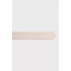 Beige wide leather belt