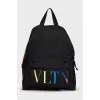 Men's textile backpack with logo