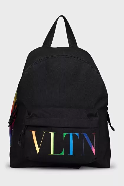 Men's textile backpack with logo