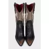 Two-tone Cossack boots with a distressed effect