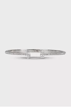 Silver cuff bracelet with crystals