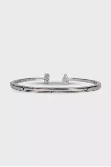Silver cuff bracelet with crystals