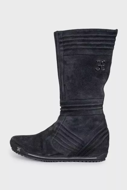 Grey suede boots