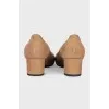 Suede shoes with braided toe