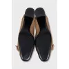 Suede shoes with braided toe