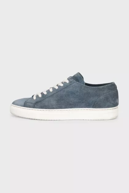 Men's blue suede sneakers