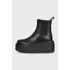 Black platform boots