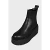 Black platform boots